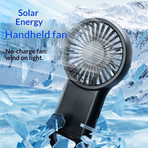 Handheld High Speed Mini Solar Fan, Large Capacity Battery, Outdoor Portable