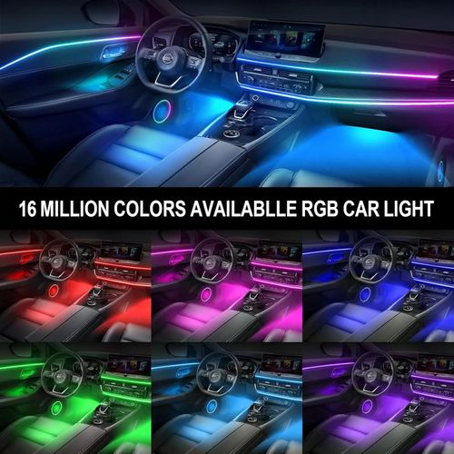 RGB 7-Color Ambient Lighting Strip for Car Interiors