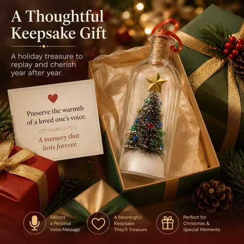 Christmas message in a bottle with voice recording