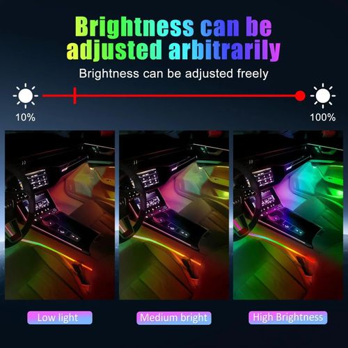 RGB 7-Color Ambient Lighting Strip for Car Interiors