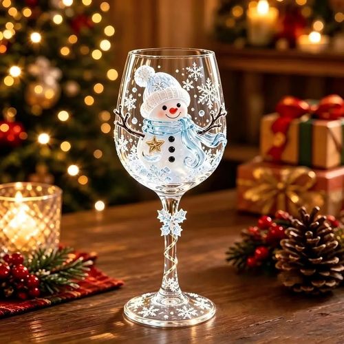 Christmas Glass Art Goblet Gift Set