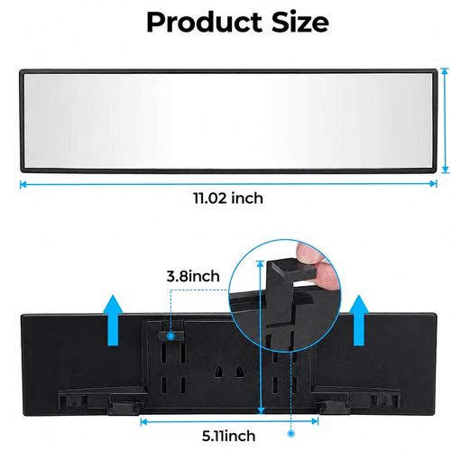 🔥Last one available at 55% off🔥🚗 Universal High-Definition Panoramic Clip-On Rear-View Mirror for Cars👀