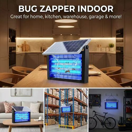 High Voltage Solar Mosquito Killer Lamp with 3 UV Tubes