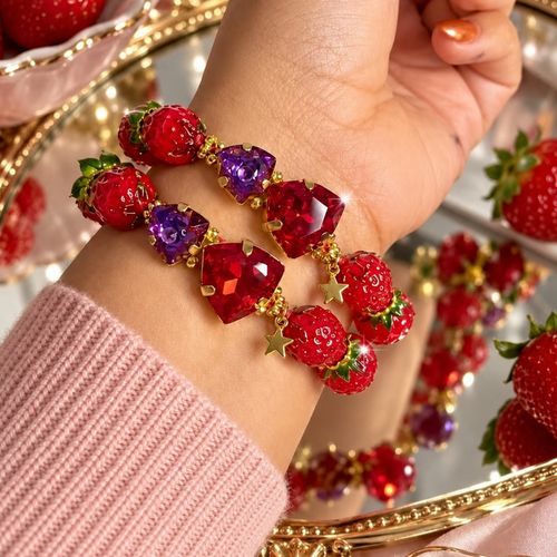 Strawberry Charm Bracelet for Women