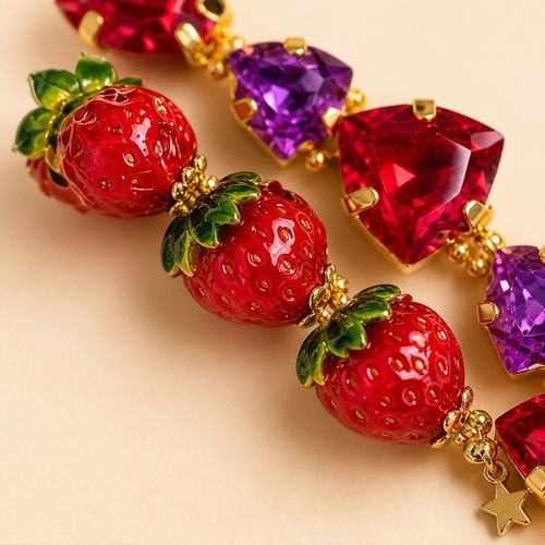 Strawberry Charm Bracelet for Women