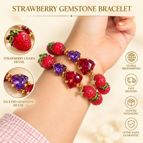 Strawberry Charm Bracelet for Women