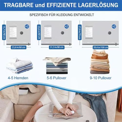 Grote uitverkoop 50% KORTING 🔥 6-delig USB elektrische vacuümpakket – Besparing van ruimte, reizen met weinig bagage!