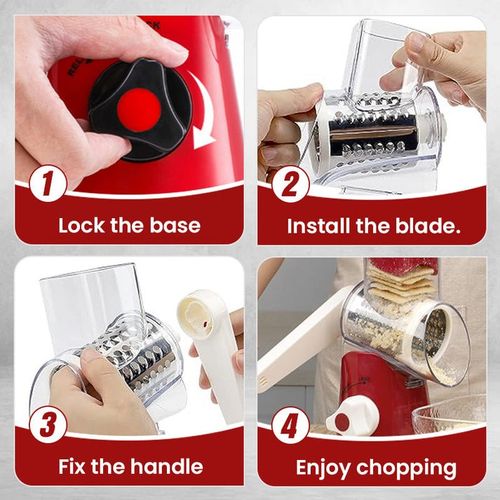 Limited Time Half Price-3 in 1 Rotary Cheese Grater Vegetable Shredder