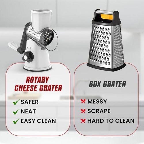 Limited Time Half Price-3 in 1 Rotary Cheese Grater Vegetable Shredder