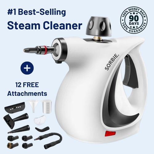 Sorbie Pro Steamer's pressurized technology turns ordinary water into a powerful cleaning force that eliminates stains, germs, and the need for toxic chemicals.
