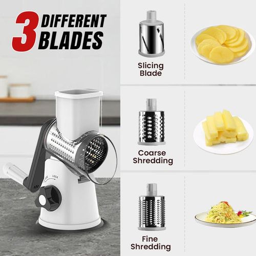 Limited Time Half Price-3 in 1 Rotary Cheese Grater Vegetable Shredder