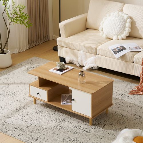 センターテーブル ローテーブル 収納付き 引き出し付き ラック付き 大容量 多機能 リビングテーブル カフェテーブル 北欧 おしゃれ ナチュラル