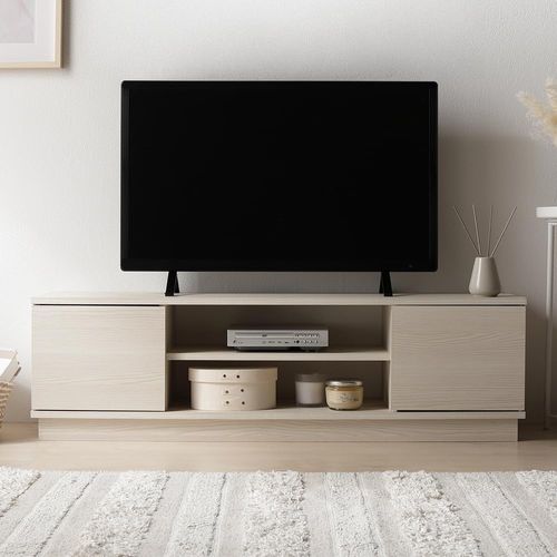 テレビ台 ローボード 幅110cm コンパクト TVボード テレビラック 収納付き オープン収納 扉収納 木目調 一人暮らし 子供部屋 AVラック シンプル 北欧 おしゃれ