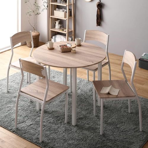 ダイニングテーブル 円形 幅90cm 丸テーブル 北欧 モダン 木製 スチール コンパクト 2人用 4人用 おしゃれ