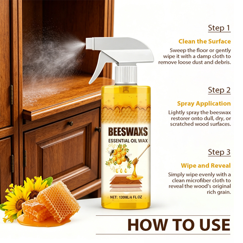Beeswax Care Spray Set for Home Use, Polishing, Anti-Cracking, and Maintenance Wax Oil for Wooden Floors and Mahogany Furniture