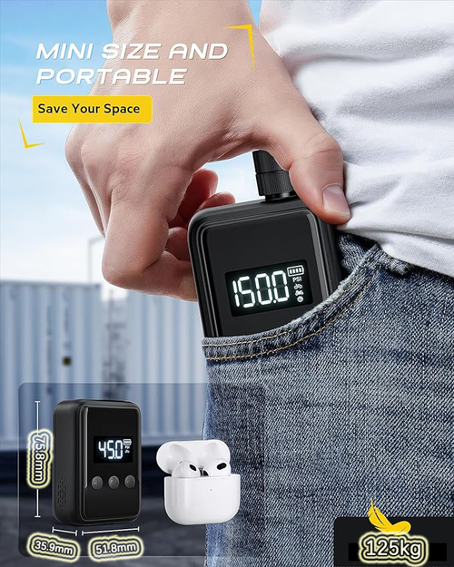 Portable Wireless Electric Air Compressor Pump Presta Valve Adapter for Car and Bicycle Tire Inflator Made of Durable