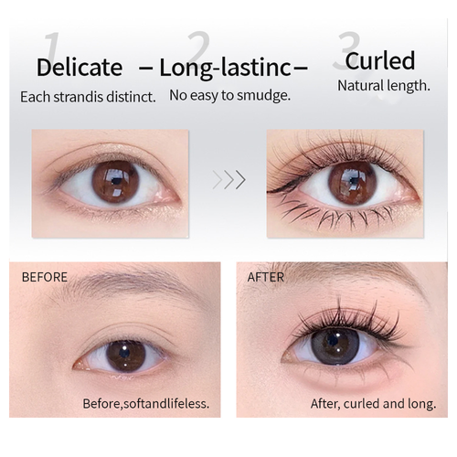 Silk Fiber Eyelash Long-lasting Liquid Waterproof Makeup Sliver Tube Black Thick Curling