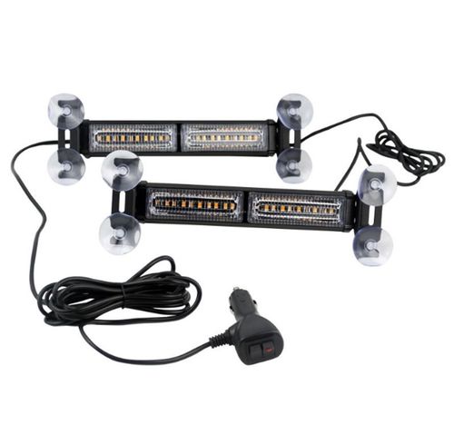 Two Lights Sync Flash with One Controller Tow Interior Suction Cup Mount Led Dash Strobe Light Flash