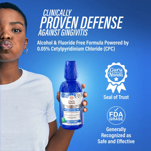 Anti-Gingivitis Oral Rinse with 0.05% CPC, Alcohol & Fluoride Free Therapeutic Mouthwash for Plaque Removal, Tartar Control & Healthy Gums, Wild Mint, 16 oz