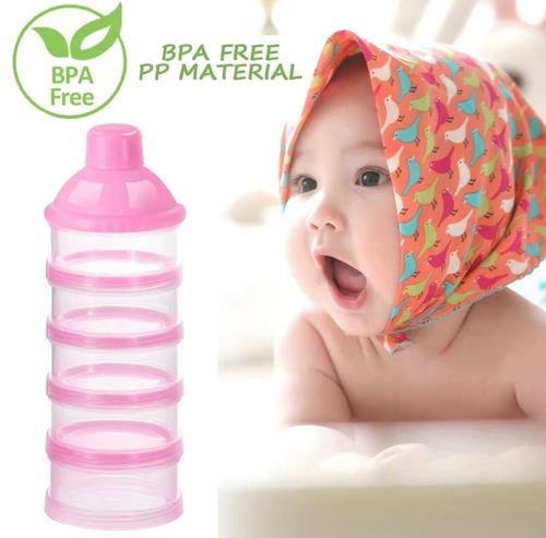 Formula Dispenser On The Go, 5 Compartments Stackable Formula Container for Travel, Baby Milk Powder Kids Snack Container, BPA Free