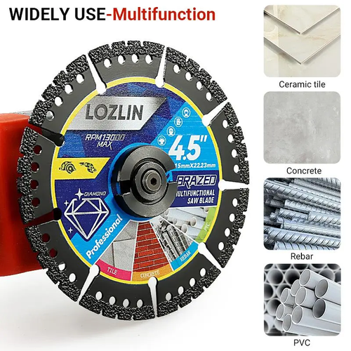 Multi-Material Cutting Blades - 3PCS Options, Dry Cut for Metal, Tile, Stone - Angle Grinder Saw Blades for Cast Iron, Marble - Tool Accessories