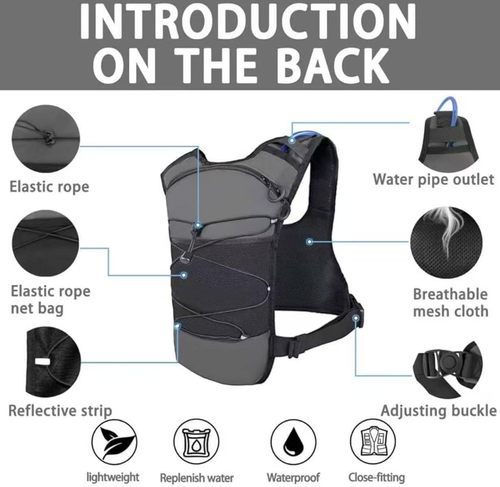 Running Hydration Vest Backpack, Lightweight Chest Pack with 2.0L Water Bladder Bag Daypack for Hiking Running Cycling Race