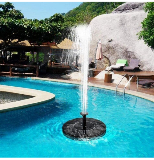 Solar Fountain Bird Bath Fountain Outdoor Pool Round Floating Automatic Fountain Swimming Pool Fountain with Colored Lights