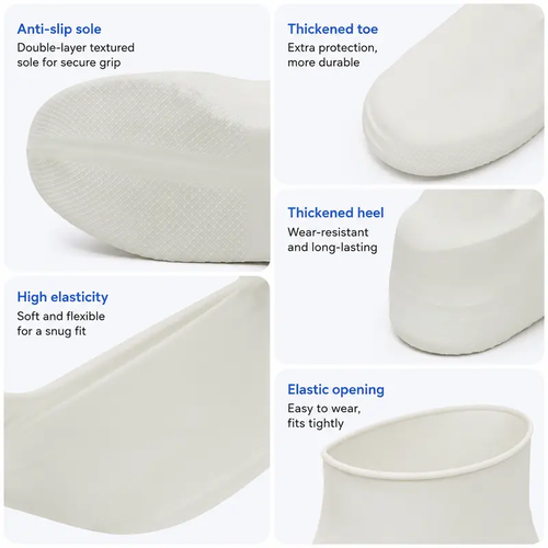 2 Count, Waterproof Anti-slip Thickened Wear-resistant Stretchy Shoe Covers for Outdoor Rainy Day Walking and Daily Travel