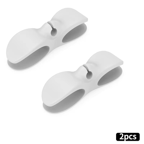 2Pcs Pack Silicone Cable Winder Self-adhesive Cord Holder Desktop Wire Organizer Cord Clip Charger Cable Holder 3 Slots 5*2cm