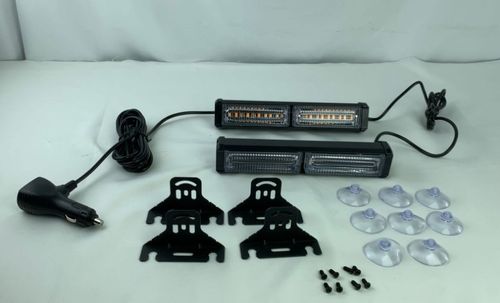 Two Lights Sync Flash with One Controller Tow Interior Suction Cup Mount Led Dash Strobe Light Flash