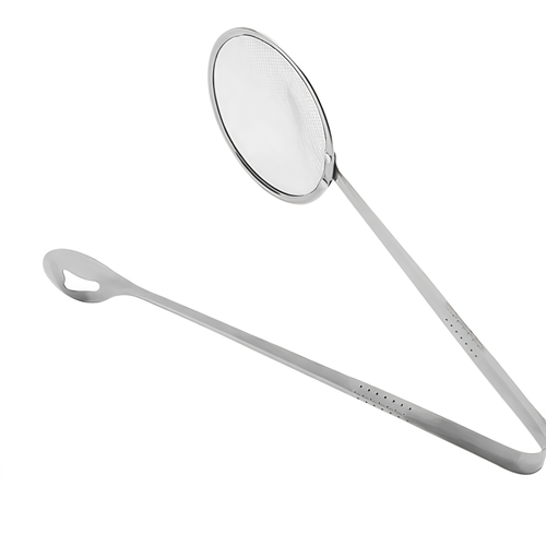 Professional Stainless Steel Oil Strainer Scoop Spoon Food Clamp Set Kitchen Frying Tools