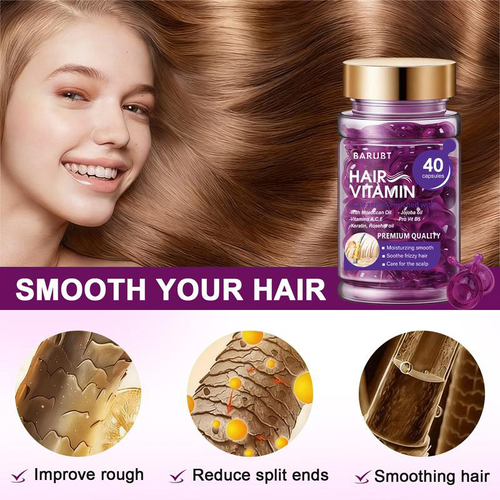 Biotin Collagen Hair Growth Nourishes Smooth Shine Hair Vitamin a c E B5 Capsules Softgel Hair Oil Care Capsule