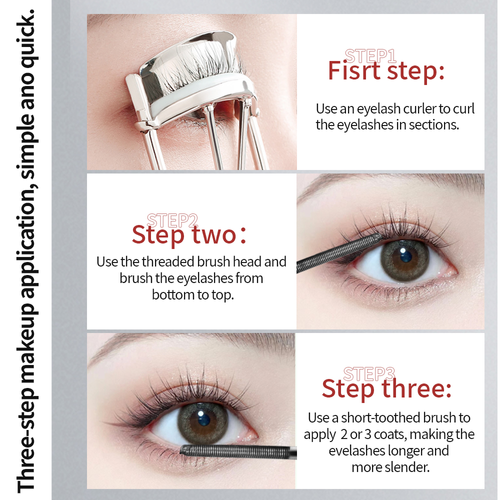 Silk Fiber Eyelash Long-lasting Liquid Waterproof Makeup Sliver Tube Black Thick Curling
