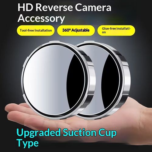 Car Rearview Mirror Suction Cup Type Small Mirror Adjustable Angle Wide Field View Blind Spot Mirror