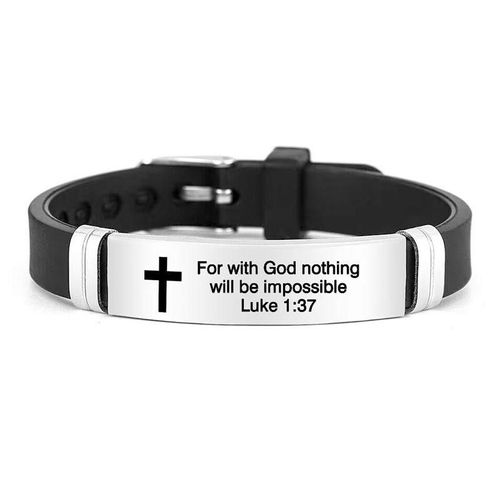 Stainless Steel Adjustable Silicone Sports Bracelet