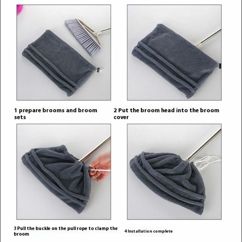 Multifunctional All-In-One Replacement Cleaning Cloth Cover Super Absorbent Thickened Lazy Broom Mop for Sweeping Dust Removal