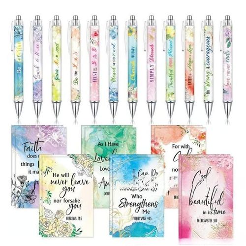 Motivational Pens & Bible Verse Notebooks