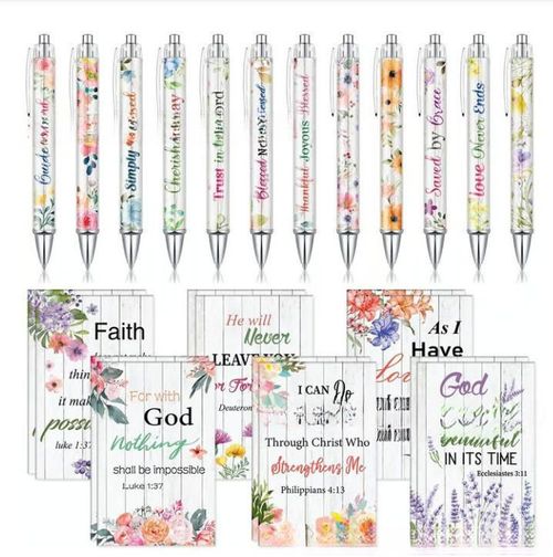 Motivational Pens & Bible Verse Notebooks