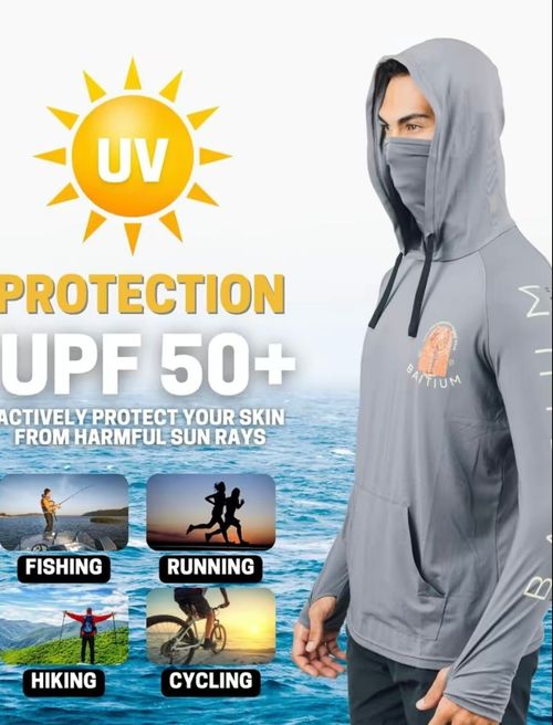 Fishing and Construction Shirts - Hooded UPF 50 Long Sleeve with Gaiter - Lightweight, Breathable, Moisture-Wicking, Premium Outdoor Wear for Men And Woman