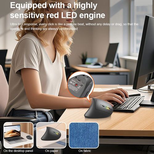 Ergonomic Mini LED 6D Wireless Rechargeable Vertical Mouse