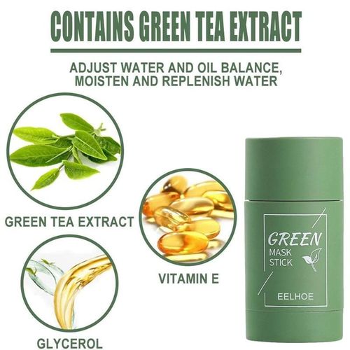 Green Tea & Clay Purifying Stick Mask - Oil Control & Pore Minimizing Facial Treatment (40g)