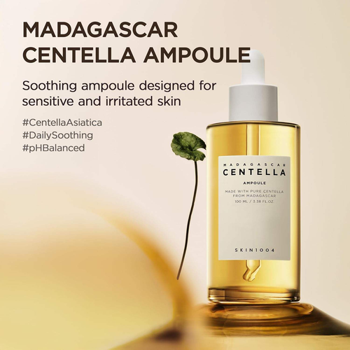 Madagascar Centella Asiatica Ampoule Facial Serum 1.85 Fl.oz, 55ml, Soothes Acne Prone and Sensitive Skin