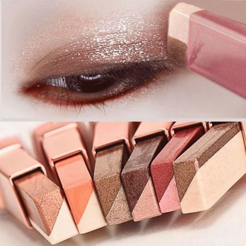 6 PCS Gradient Dual Color Eyeshadow Stick Long Lasting Waterproof Shimmer Pearl Red Brown Shade Portable Eye Shadow