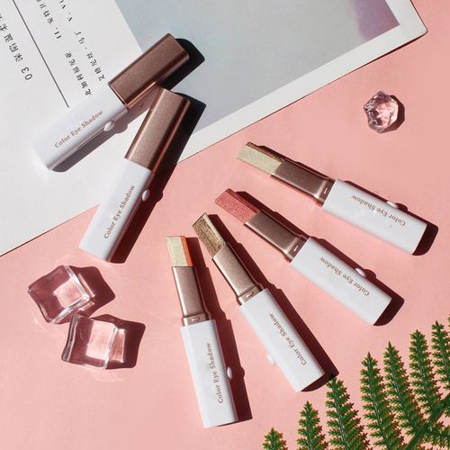 6 PCS Gradient Dual Color Eyeshadow Stick Long Lasting Waterproof Shimmer Pearl Red Brown Shade Portable Eye Shadow