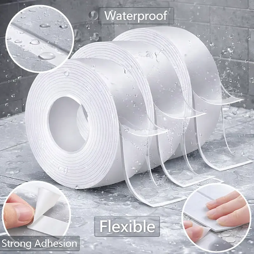 2026 Upgrade 10.5ft Long Heavy-Duty Transparent Nano Self-Adhesive Double-Sided Invisible Mounting Tape, Renter-Safe Multi-Surface Stretchable Residue-Free Washable for Home Decor, Dorm Room Inspo, Marble Household Items