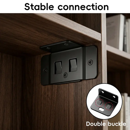20 Pack Quick Fitting Furniture Joint Bracket, Duty Corner Brace Joint Right Angle Bracket, Stainless Steel Furniture Corner Connectors with Screws for Drawers, Cabinets, Tables, and Chairs