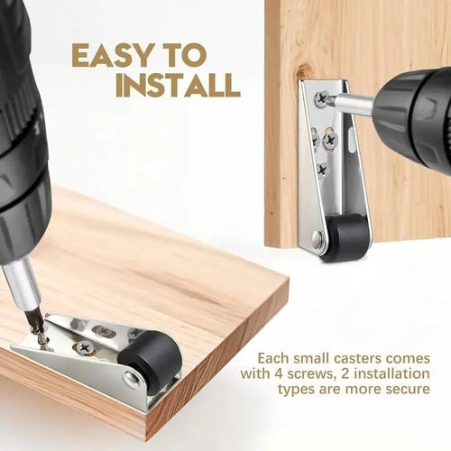 Vertical Track Roller Wheel Sliding Door Bottom Guide Nylon Wheel Aluminum Bracket Anti-Swing Door Stop For Barn Door Cabinet Wardrobe Smooth Quiet Sliding 2.91*2.68*0.83 Inch 1.23 Oz.