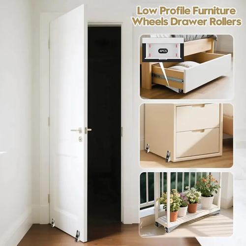 Vertical Track Roller Wheel Sliding Door Bottom Guide Nylon Wheel Aluminum Bracket Anti-Swing Door Stop For Barn Door Cabinet Wardrobe Smooth Quiet Sliding 2.91*2.68*0.83 Inch 1.23 Oz.