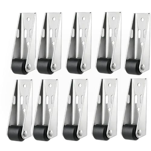 Vertical Track Roller Wheel Sliding Door Bottom Guide Nylon Wheel Aluminum Bracket Anti-Swing Door Stop For Barn Door Cabinet Wardrobe Smooth Quiet Sliding 2.91*2.68*0.83 Inch 1.23 Oz.