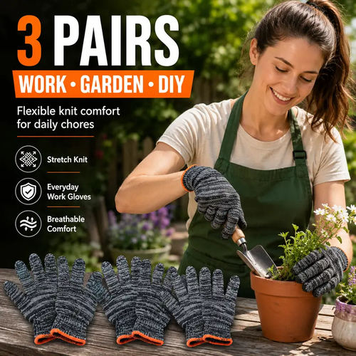 Unisex gardening gloves. versatile work gloves with strong grip, made of stretchy, breathable knit fabric. suitable for gardening, DIY, household chores, and workshop tasks